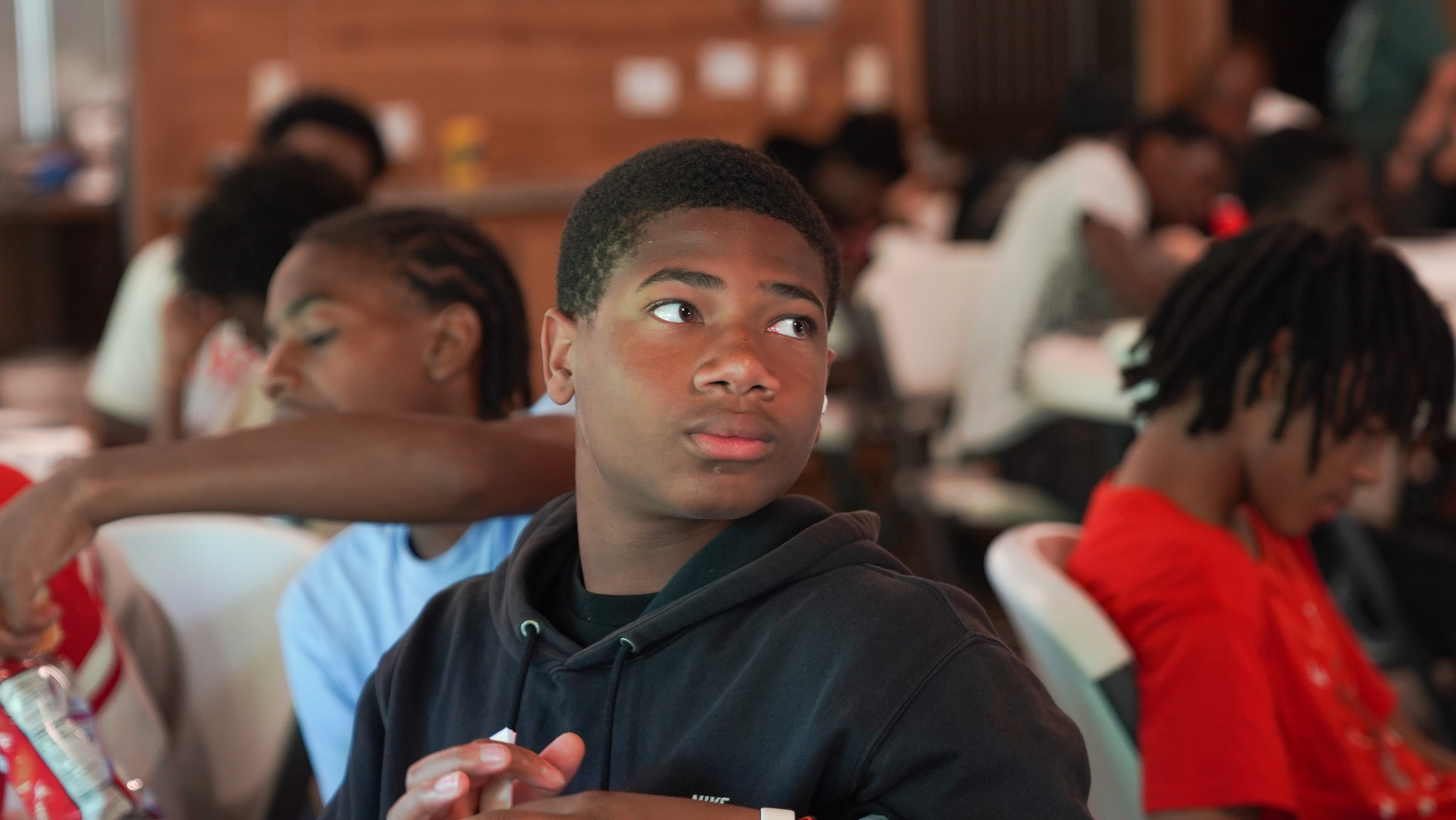 Fernando with young men at the retreat