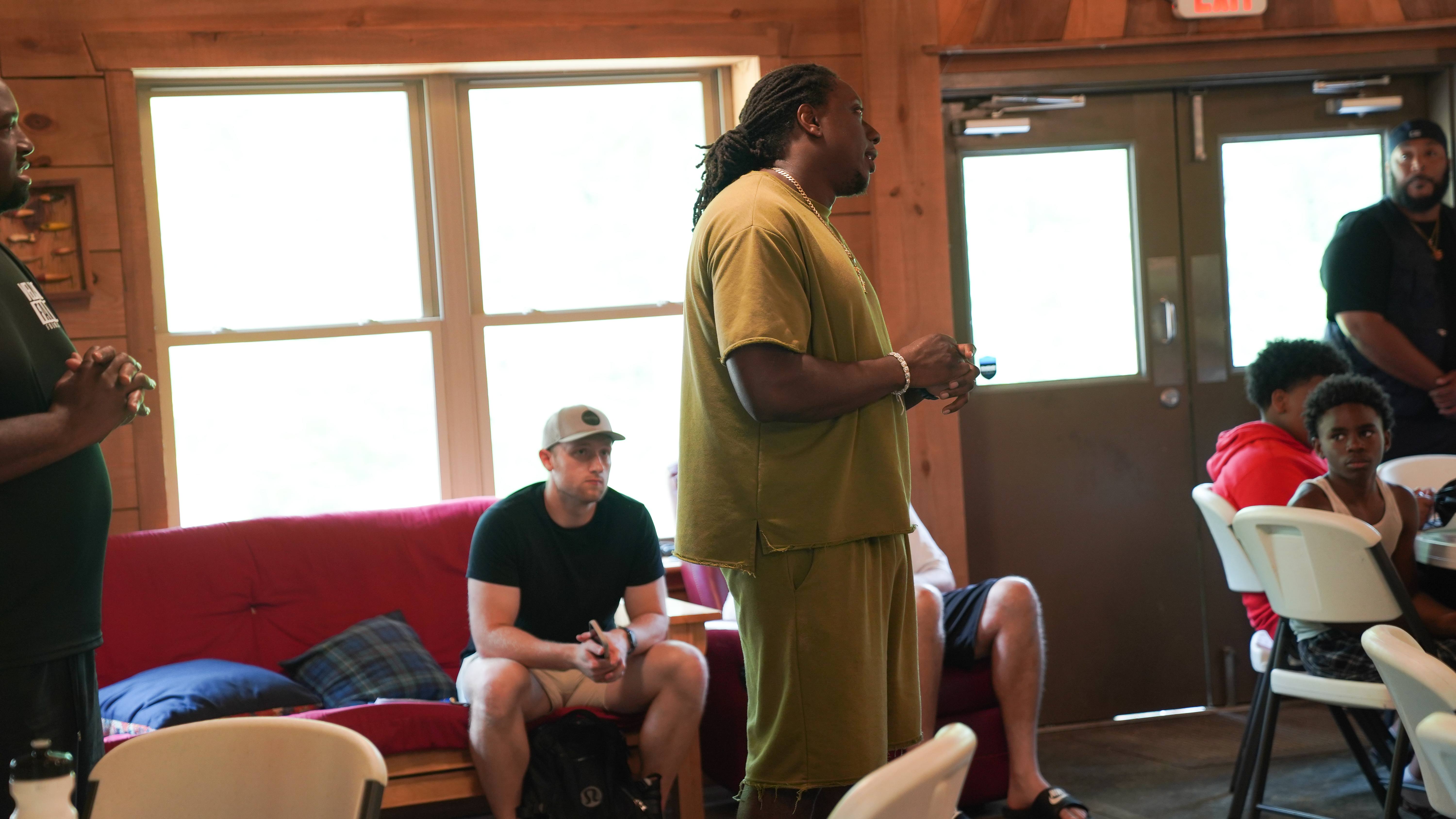 Fernando speaking at the retreat